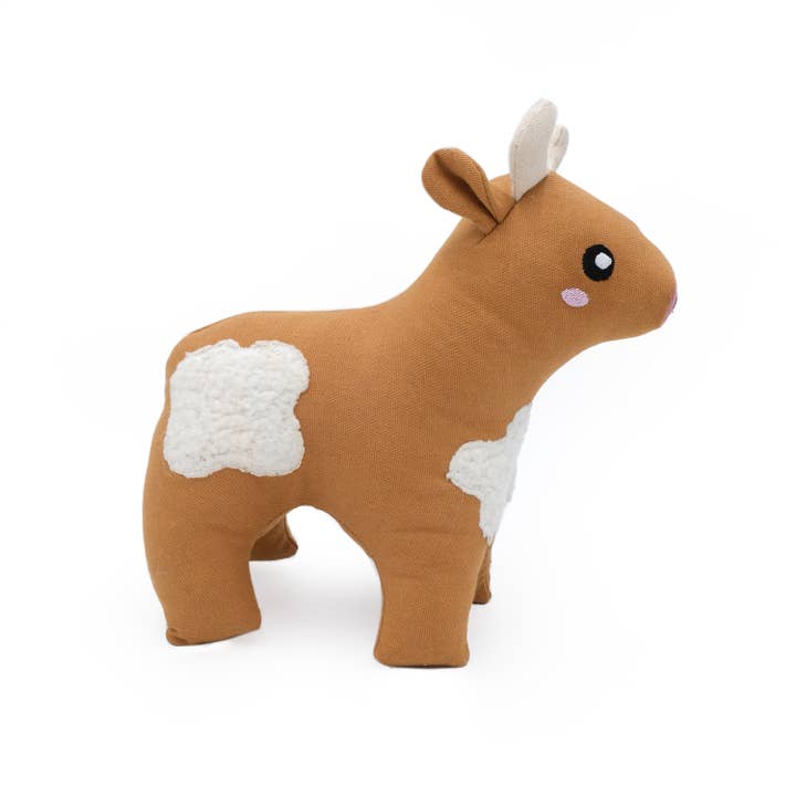 ZippyPaws - Wholesale Pet Plush Toy - Dog - ecoZippy Cotton Cuddler - Cow - Dog Toy3
