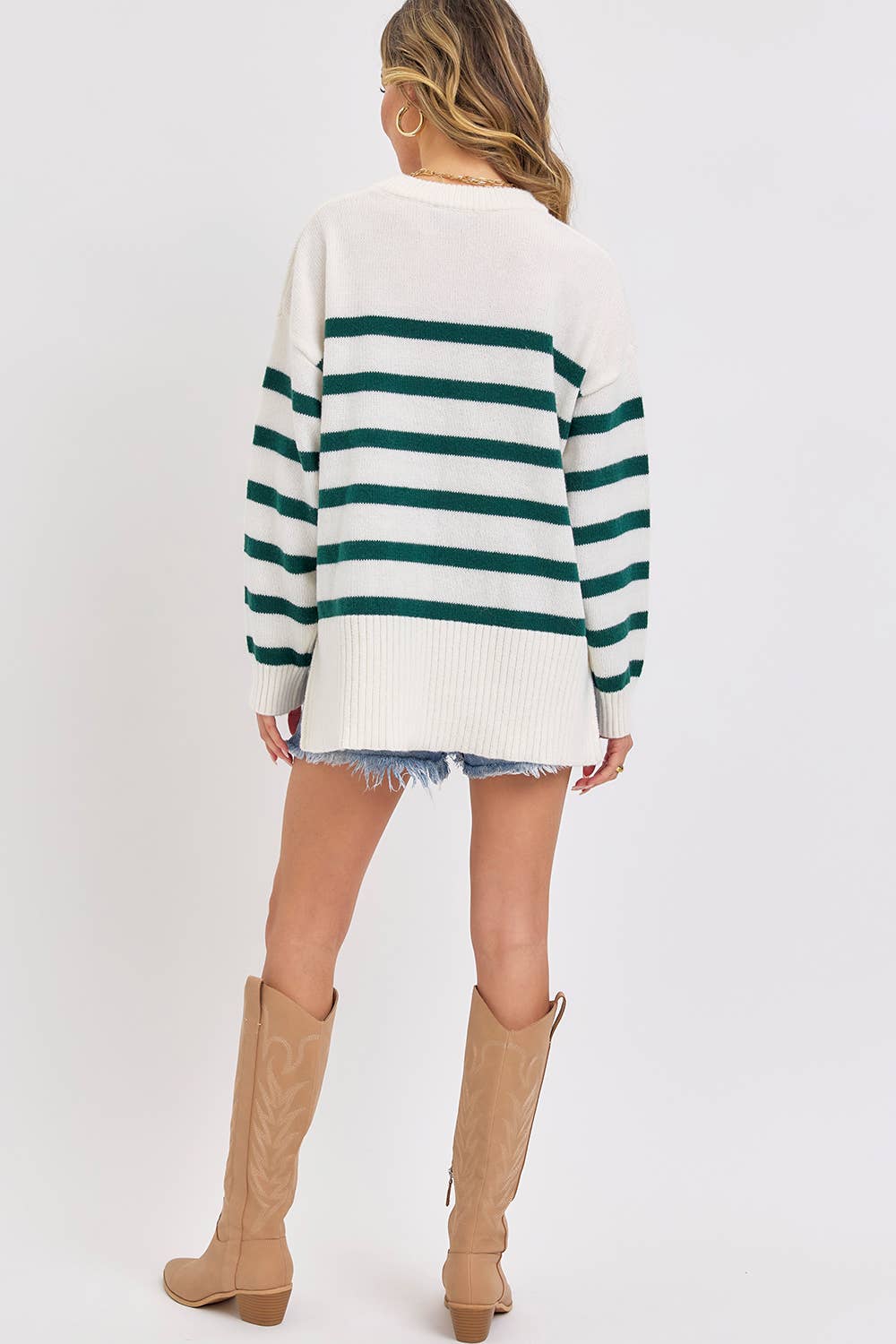 Sweet Lovely by Jen – wholesale Tunic sweater – Women’s – STRIPED PULLOVER OVERSIZE  SWEATER41