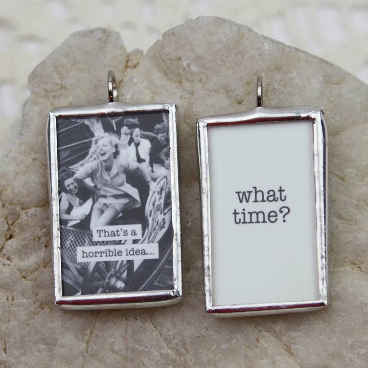 That's A Horrible Idea Funny Friend Charm Necklace for wholesale by Jennifer Dahl Designs LLC