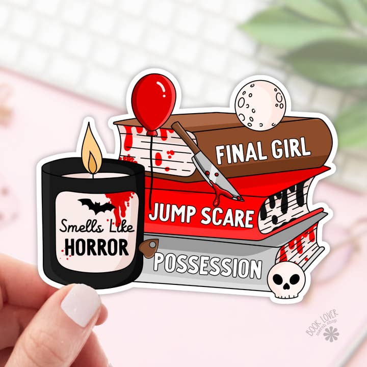 Cheira a Autocolantes de Terror / Autocolantes Literários / Amante de Livros por atacado de Book Lover Merch Shop