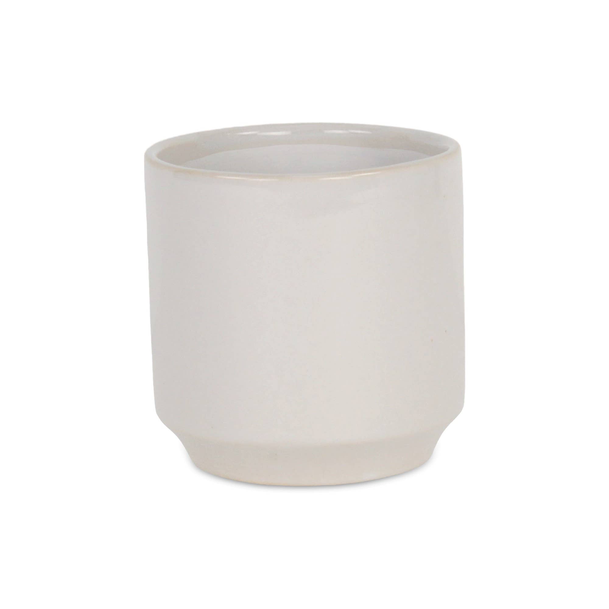 Cheungs Home Decor - Vendita all'ingrosso Vasi per piante - Elegora vaso in ceramica monocolore con lato dritto - bianco sporco10