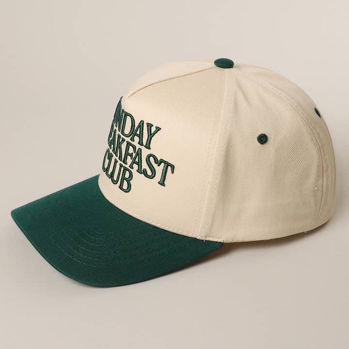 Fashion City - Wholesale Trucker Hat - Unisex - SUNDAY BREAKFAST 3D Letter Embroidered Two-Tone Trucker Hat6