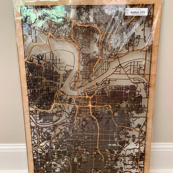 One Man One Garage - Wholesale Wall Accent - City Maps, Large 24x36" Perfect Housewarming Gift! Wooden Street Cutouts13