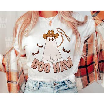 T-shirt Boo Haw, chemise d'Halloween, tenue d'Halloween pour la vente par The Mustard Seed Faith