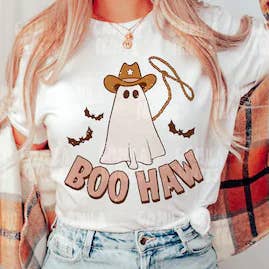 Boo Haw Tshirt, Halloween shirt, Halloween wear for wholesale by The Mustard Seed Faith