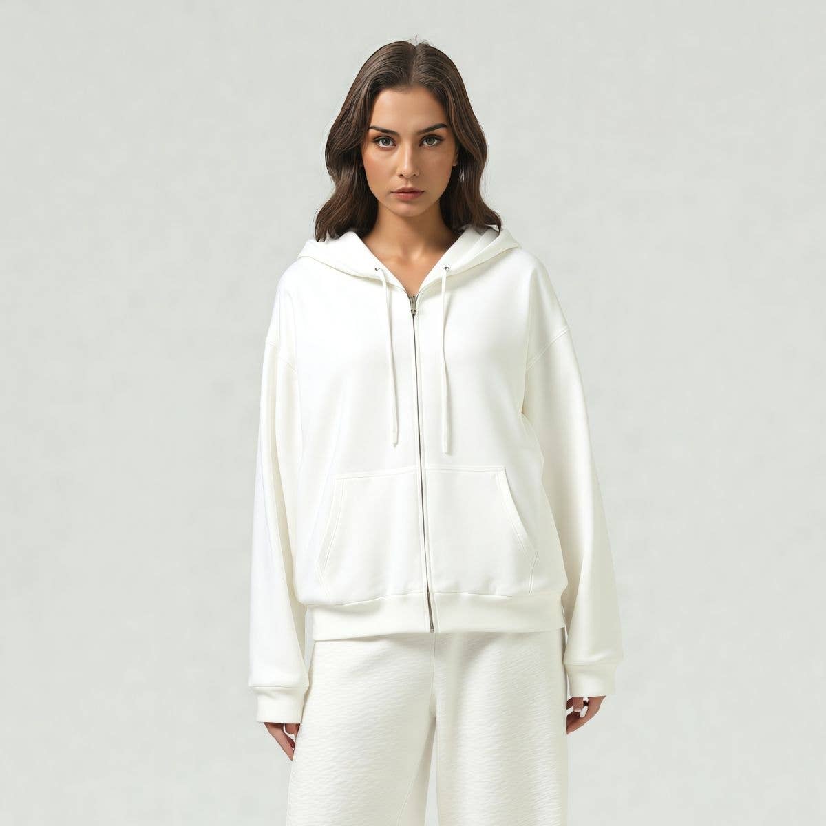 Sodalemon – wholesale Hoodie - Unisex – Överdimensionerad Terry Fleece Zip Hoodie Mysig Unisex Loungejacka10