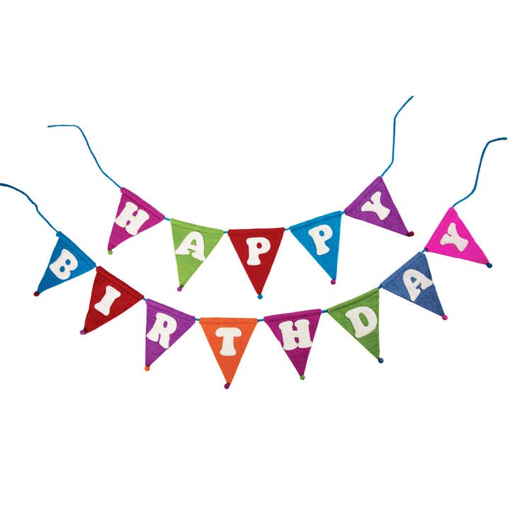 BNB Crafts Inc. - Wholesale Party Sign/Banner - Triangle HAPPY BIRTHDAY Banner