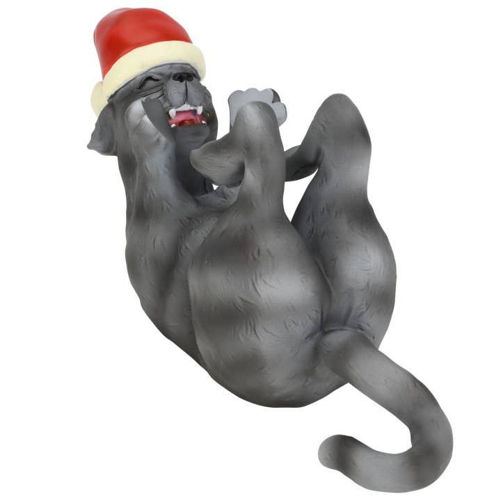 Tree Buddees - Vendita all'ingrosso Decorazione - Porta Decorazioni Natalizie per Gatti Giocosi 10" x 4.5" (Gatto Nero)