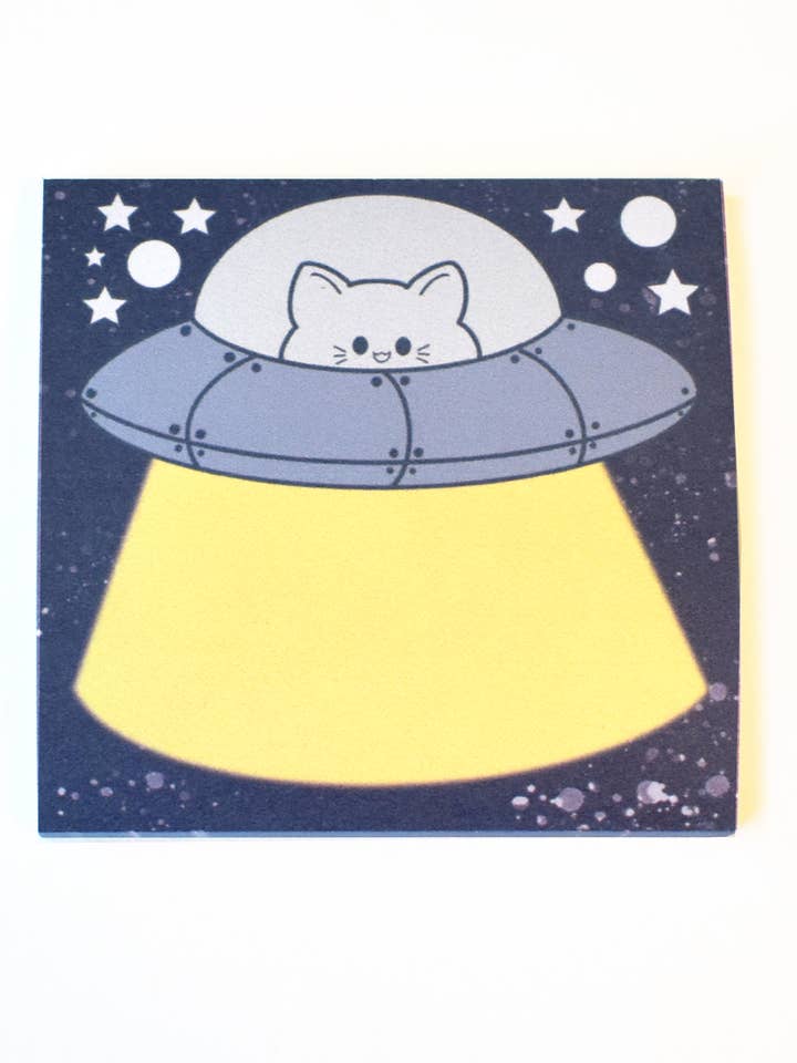 UFO katt klisterlappar för wholesale av Caffeinated Rabbit Art