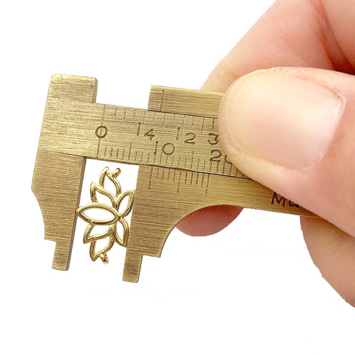 Lotus Flower Filigree 18K Gold Filled Charm Connector CN154 for wholesale by Beads Creation