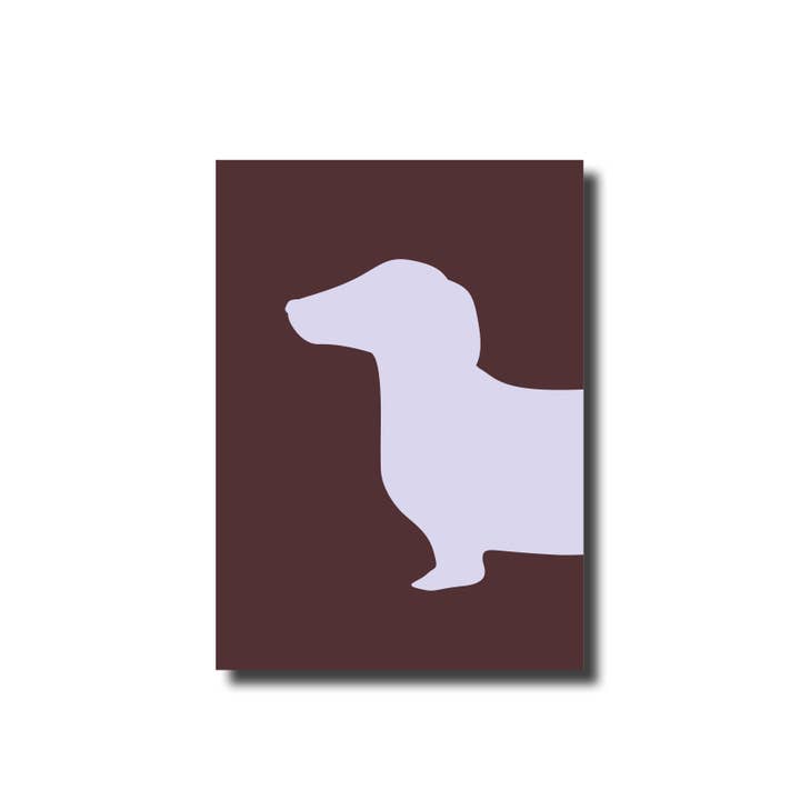 De Lange Tafel - Vente Cartes postales - Carte postale · Teckel face lilas/aubergine