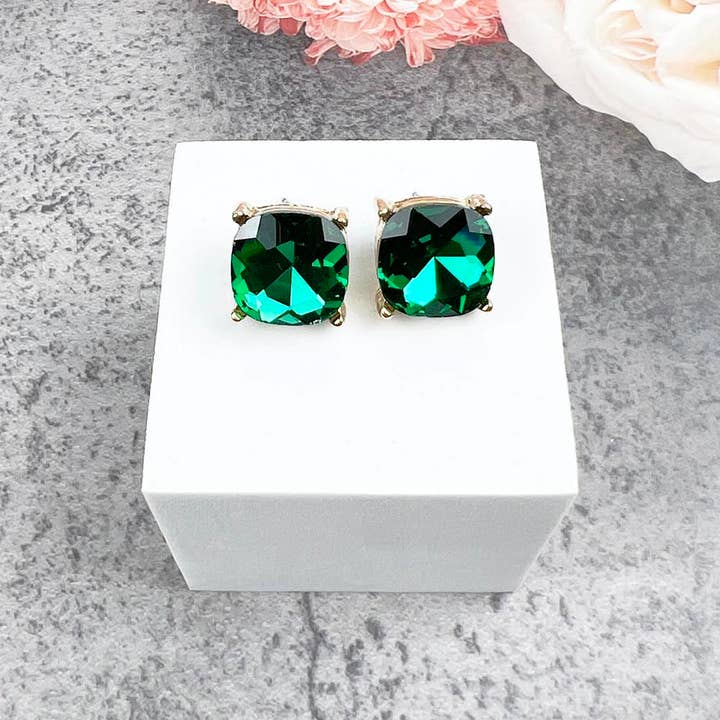 JHP Collection - Wholesale Stud/Post Earrings - VARIETY COLORS OF SEMI PRECIOUSGLASS POST EARRINGS33