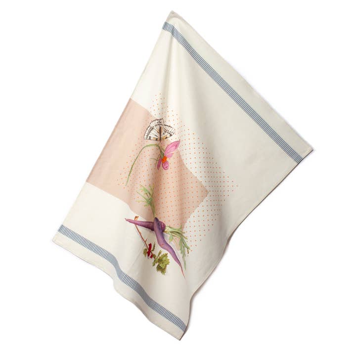Hellen van Berkel HeartMadePrints - Wholesale Tea Towel - Carrot tea towel 100% bio linen