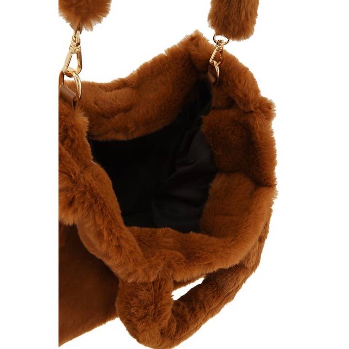 Bestto - Wholesale Top Handle Bag - Women's - WINTER FASHION FAUX FUR TOP HANDLE CROSSBODY BAG5