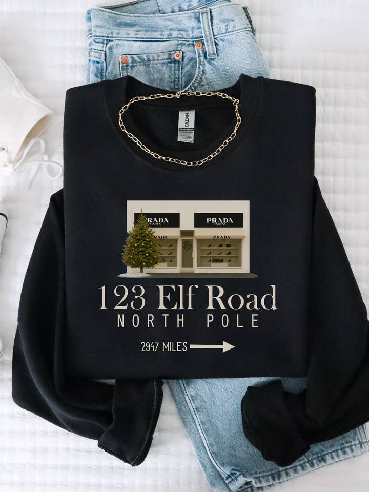 Marfa on Elf Road Sweatshirt for wholesale by Hank & Scoot
