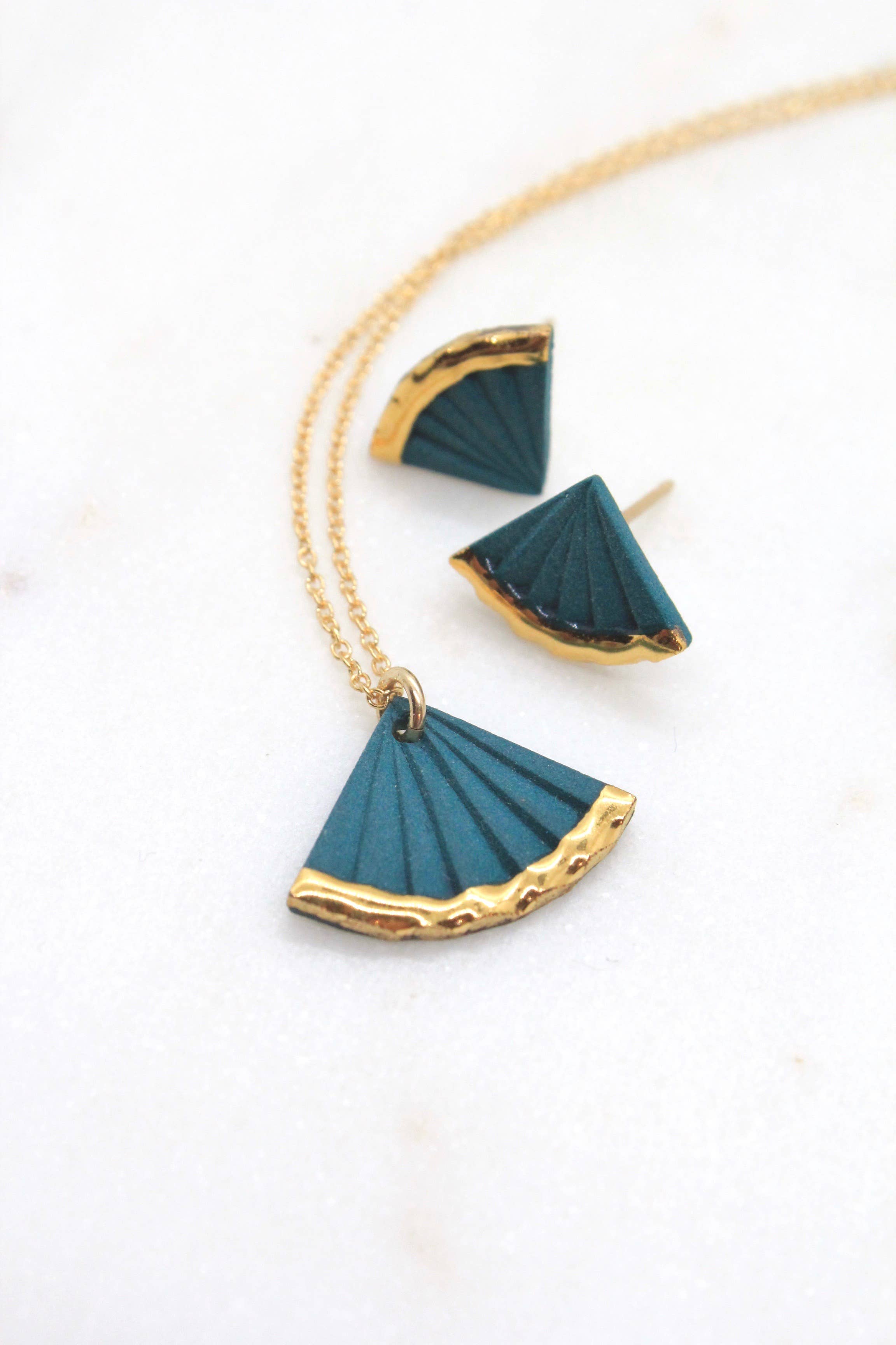 Mier Luo - Vente Colliers à pendentif - Collier de ventilateur plongé en or5