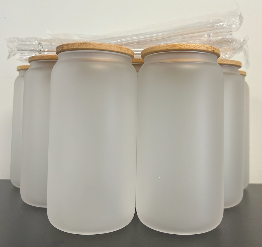 Wholesale Blank 16oz Frosted Glass Can Cups for your store Faire