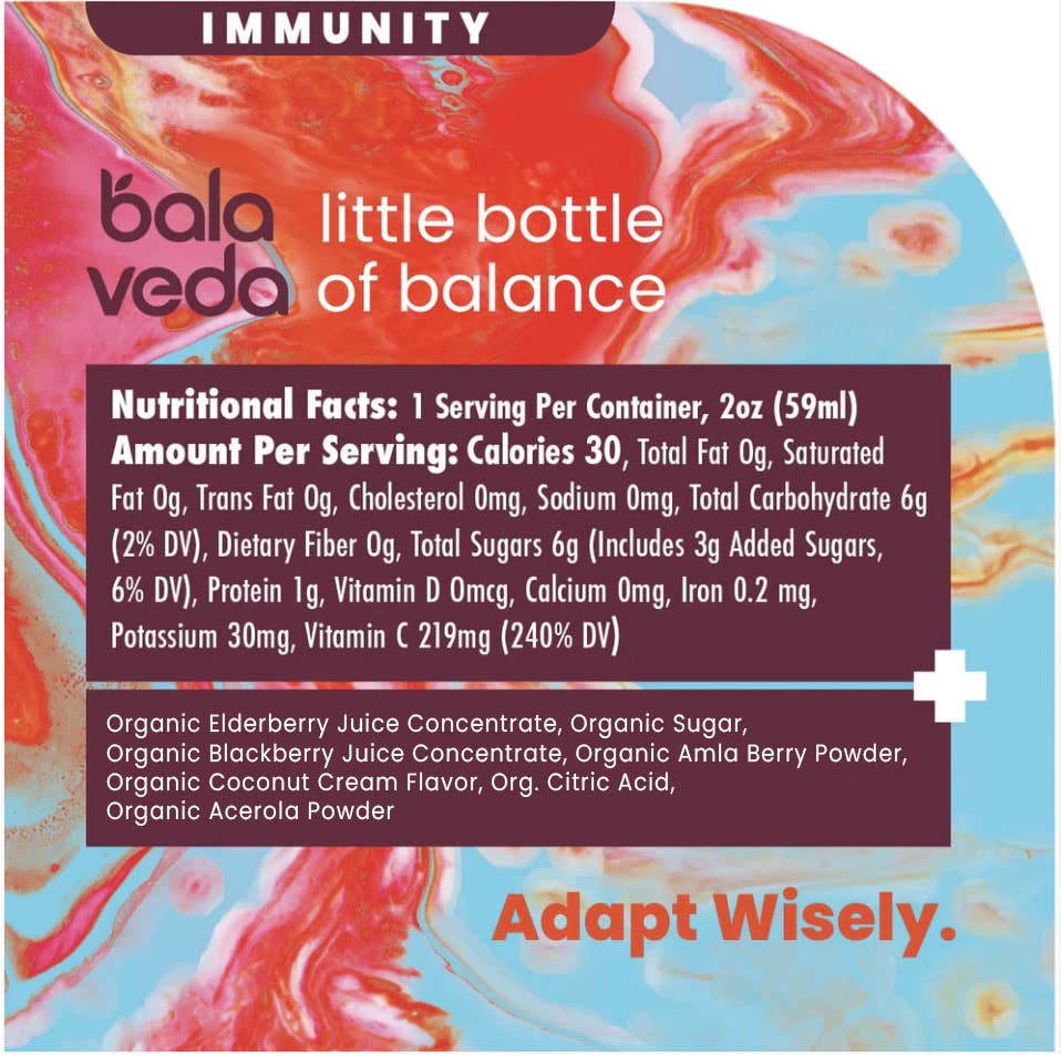 Balaveda - Wholesale Wellness Juice/Tonic - Epic Elderberry - Elderberry Coconut Immunity Shot - 2 oz2