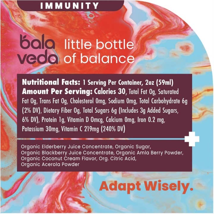 Balaveda - Wholesale Wellness Juice/Tonic - Epic Elderberry - Elderberry Coconut Immunity Shot - 2 oz2