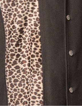 Steady Clothing - Wholesale Button Down Shirt - Men's - Leopard Panel Bowling Shirt in Black1