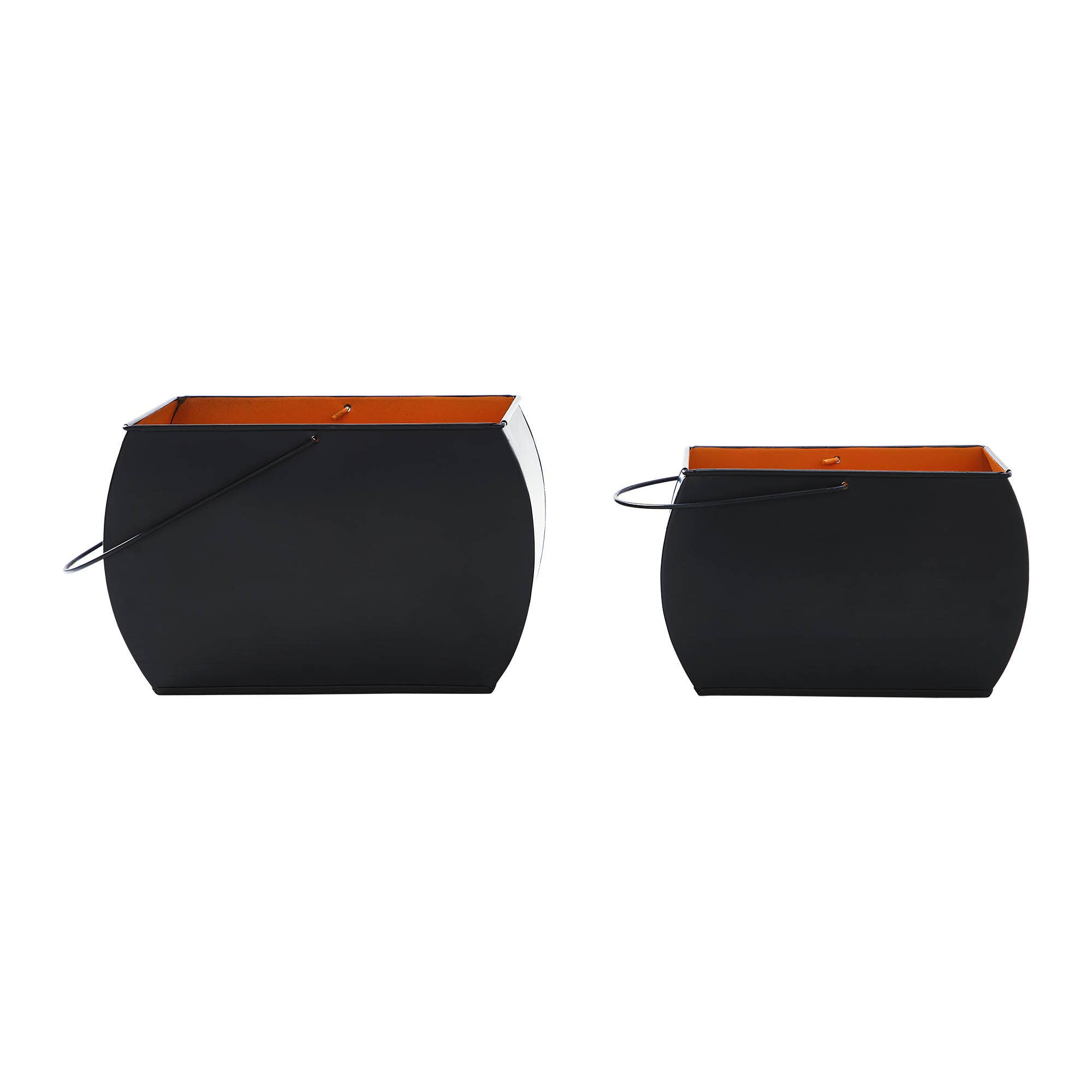 VHC Brands - Vente Bougeoirs - Porte-bougies chauffe-plat noirs d'Halloween pour bonbons ou sort, lanternes votives effrayantes, ensemble de 2 pour la décoration d'automne.4