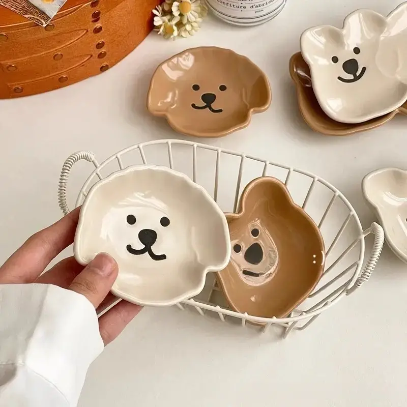 Otterware – wholesale Condiment/dip bowl – Cute Ceramic Dog & Bear Dipping Dishes (6 Styles)9