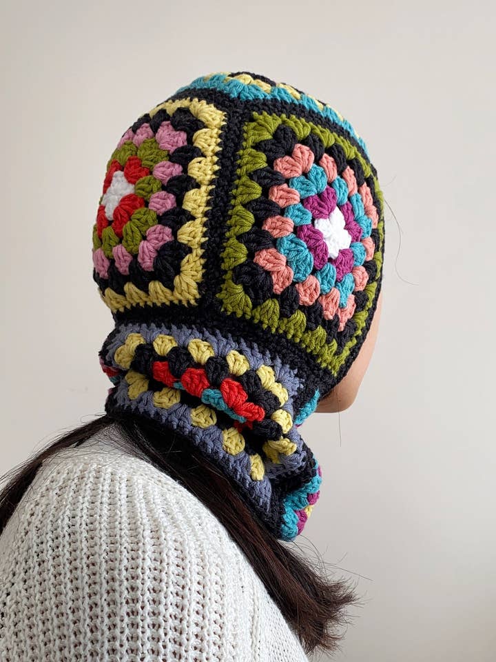 Handmade Granny Square Crochet Balaclava Ski Mask for wholesale by Honey Art and Nature