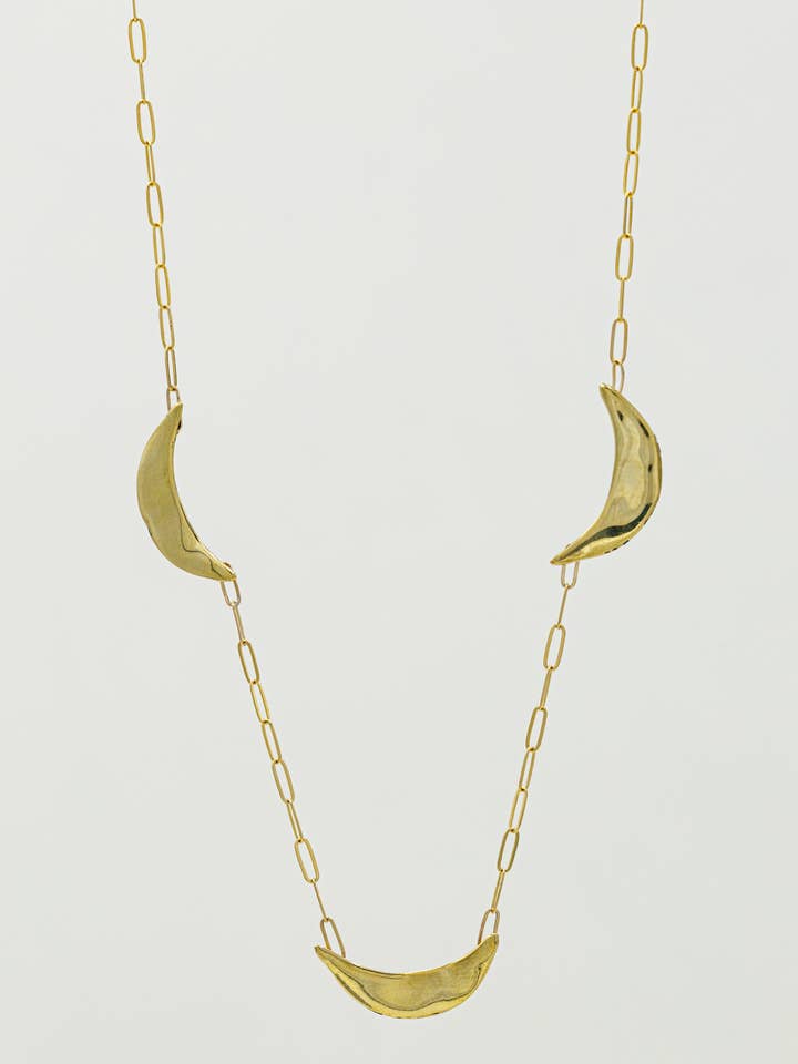Crescent Phases Necklace in Brass for wholesale by Moon + Arrow