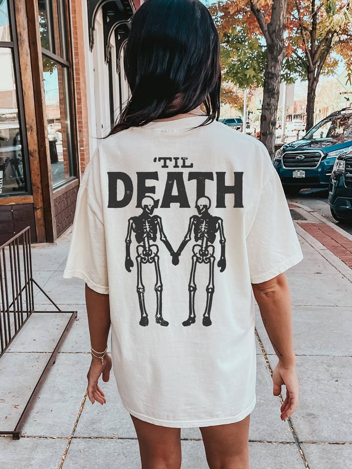 Spirit+Tribe - Vendita all'ingrosso Maglietta stampata - Donna - T-shirt da donna Til Death Graphic in naturale o avorio0