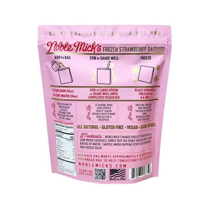 Noble Mick's - Craft Beverage Company - Wholesale Cocktail Mix/Syrup - Strawberry Daiquiri Frozen Cocktail1