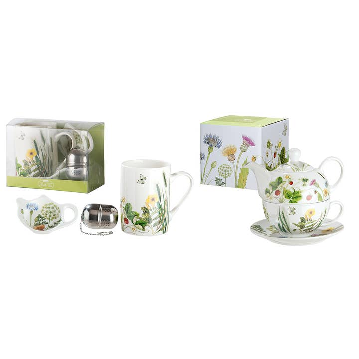 Gilde Handwerk Macrander GmbH & Co. KG - Wholesale Tea Set - Porzell 3-Piece Tea Set “Wild Flowers” VE 61