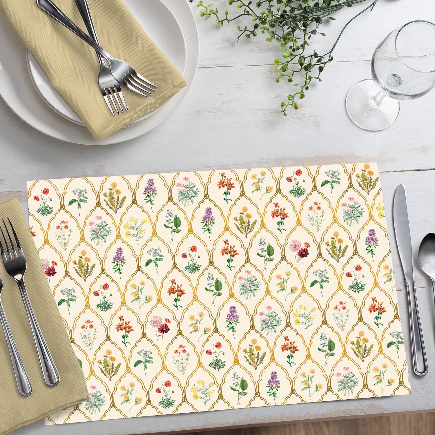 CounterArt/Highland Home/Thirstystone - Vente Sets de table jetables - Sets de table en papier de qualité supérieure "Fleurs sauvages" 24 feuilles3