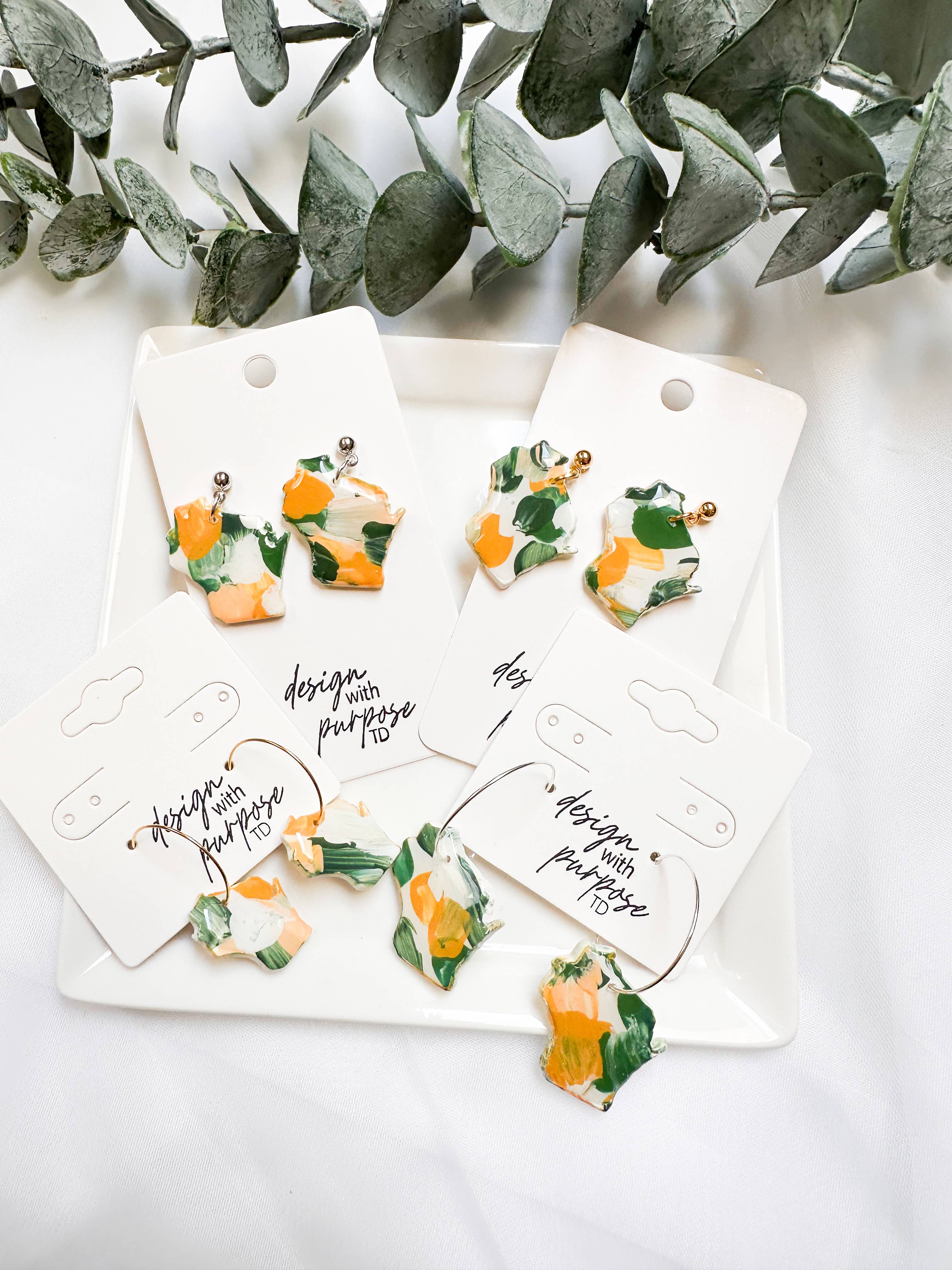 Design With Purpose - Wholesale Dangle Earrings - Hand Painted Green Bay Packers Earrings8