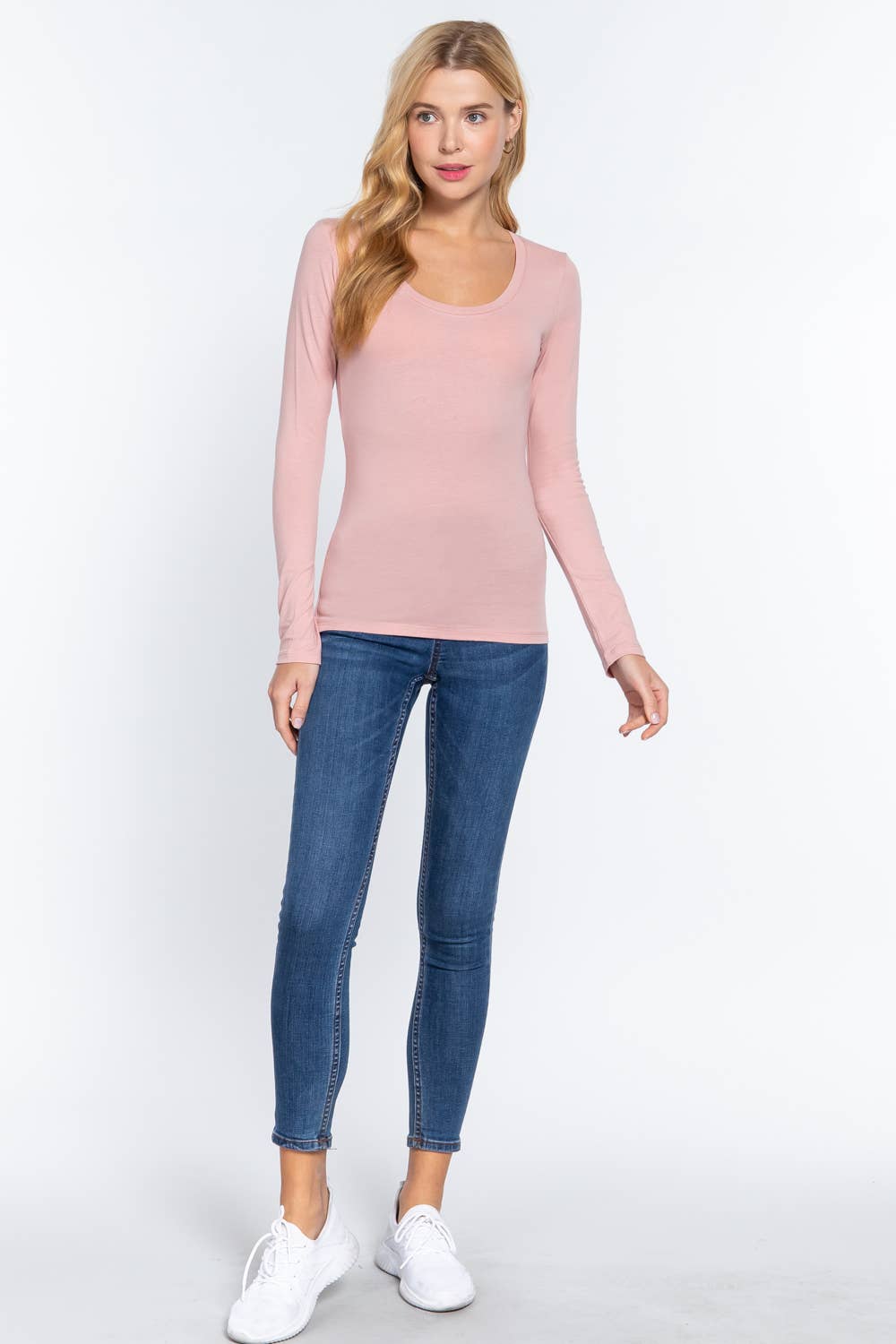 Active Basic | Active USA - Wholesale Knit Top - Women's - Long Sleeve Scoop Neck Top41
