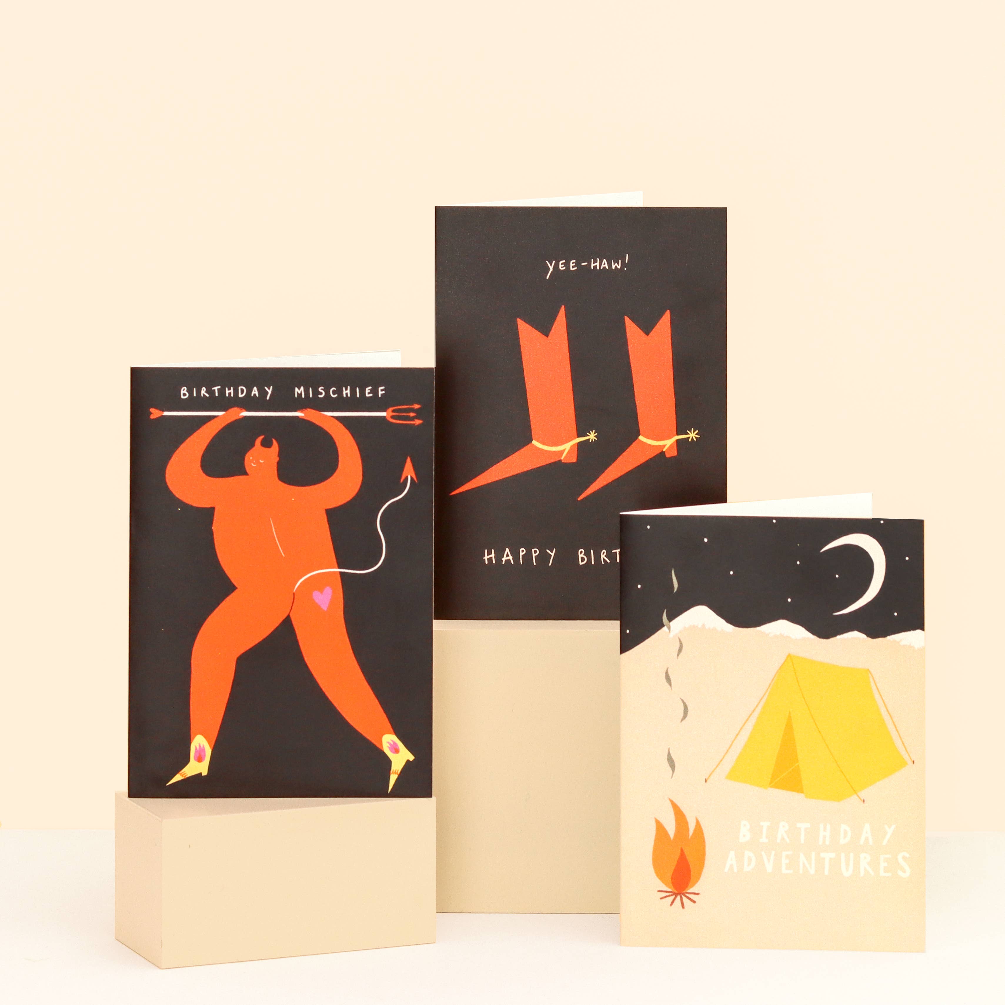 Little Black Cat Illustrated Goods - Wholesale Birthday Card - Adventures Birthday Card | Camping Card | Cosy Card | A65