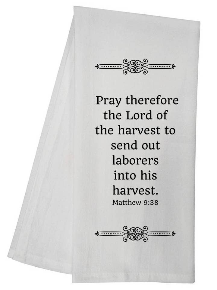 Toalha de Chá Mateus 9:38 Presente Religioso Cristão 5529 GGTT260 por atacado de Sal Et Lux