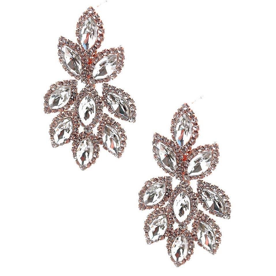 Diacly - Vente Boucles d'oreilles pendantes - Boucles d'oreilles en strass Marquise Chandelier1