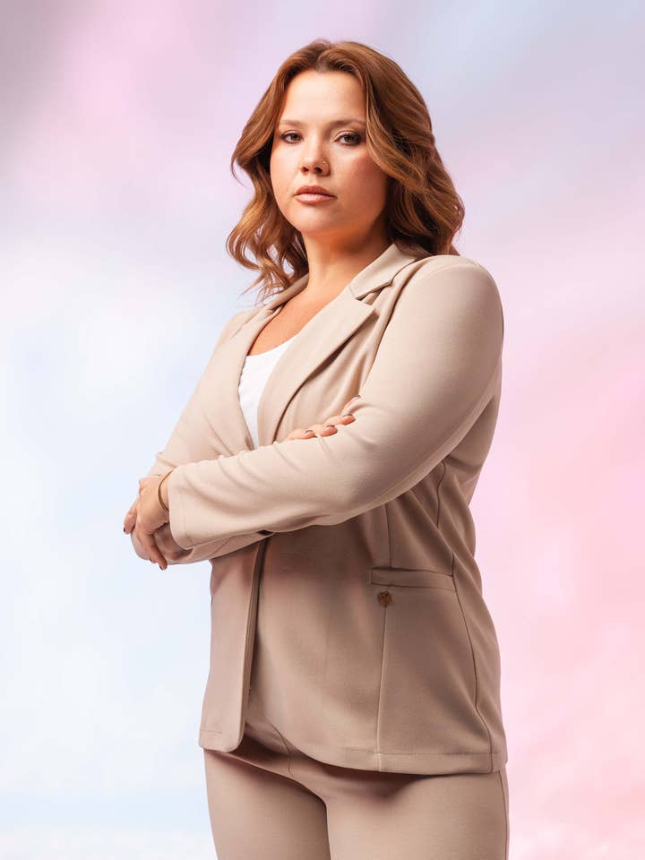 248031 - Plain Knit Blazer Spring Summer Plus Sizes for wholesale by Teresa Cardoso Oliveira