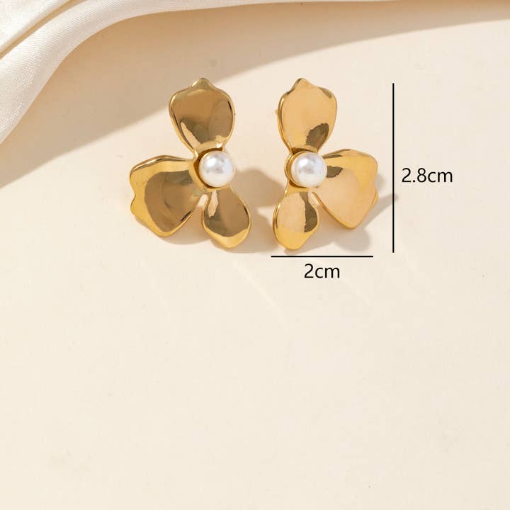 25BOA209 Stainless Steel Stud Earrings for wholesale by Blossom bijoux