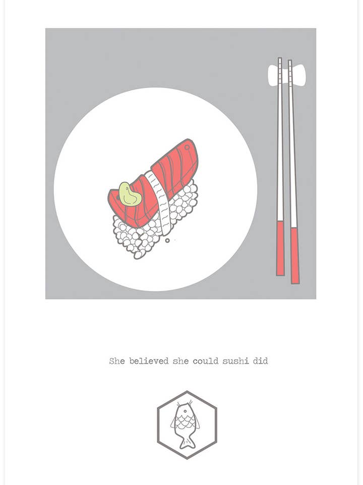 Arte mural japonés Sushi Did para venta al por mayor de The Underdog Print Shop