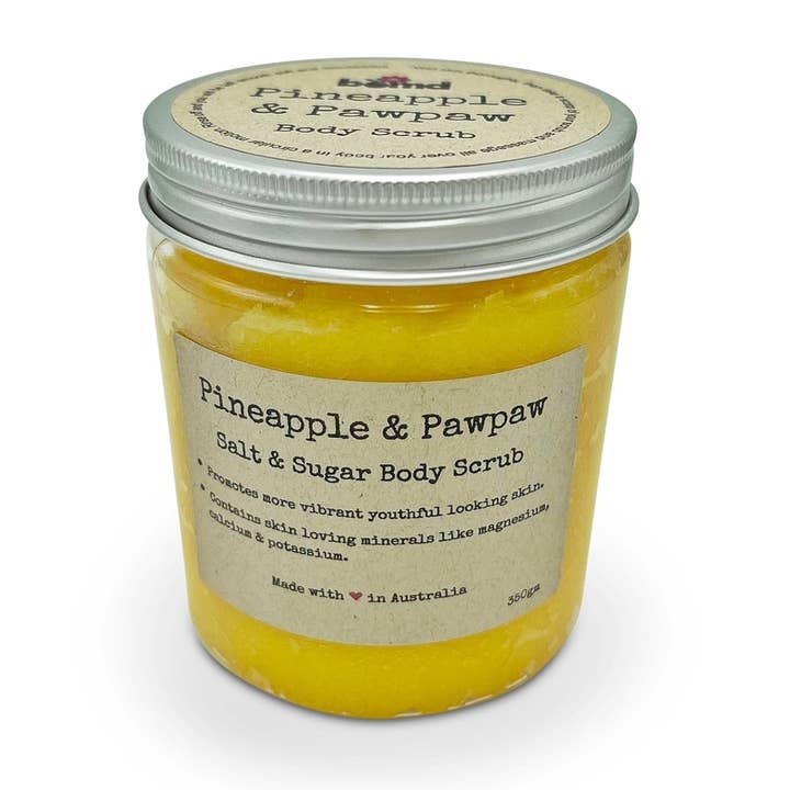 Pineapple & Papaya Body Scrub Sugar Salt Coconut Oil Vit E for wholesale by Bomd