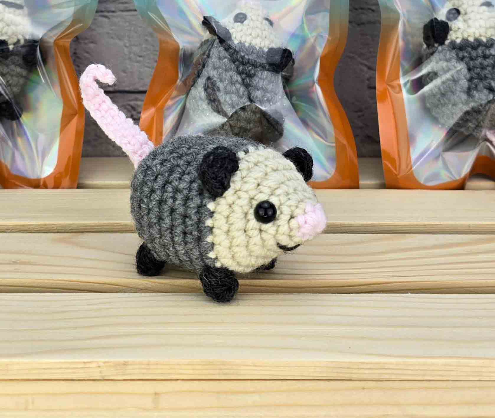 TOMOPOD LLC - Wholesale Car Decorative Charm - Women's - Crochet Opossum, Handmade Stuffed Opossum, Amigurumi Opossum3