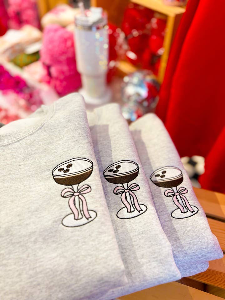 Espresso Martini Embroidered Crewneck | Sweatshirt for wholesale by Graphic Tees & Co.