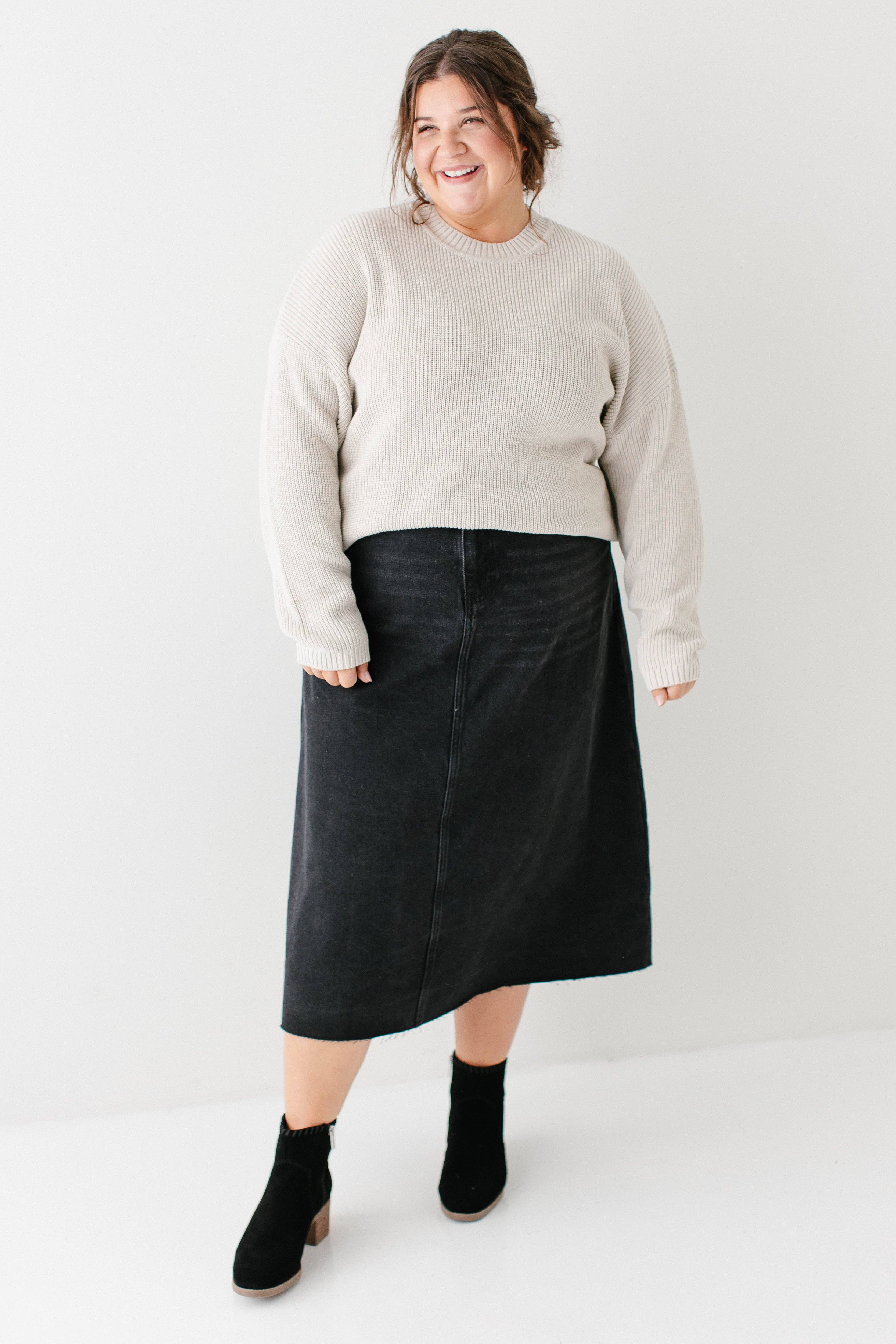 The Main Street Exchange - Wholesale Rok - Dames - 'Brooke' A-lijn denim midirok3