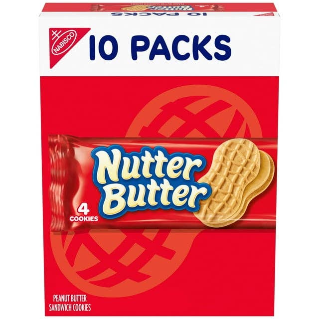 Snacky Candy - Wholesale Biscuit - Nutter Butter Peanut Butter Cookies 1.9 oz 10 count1