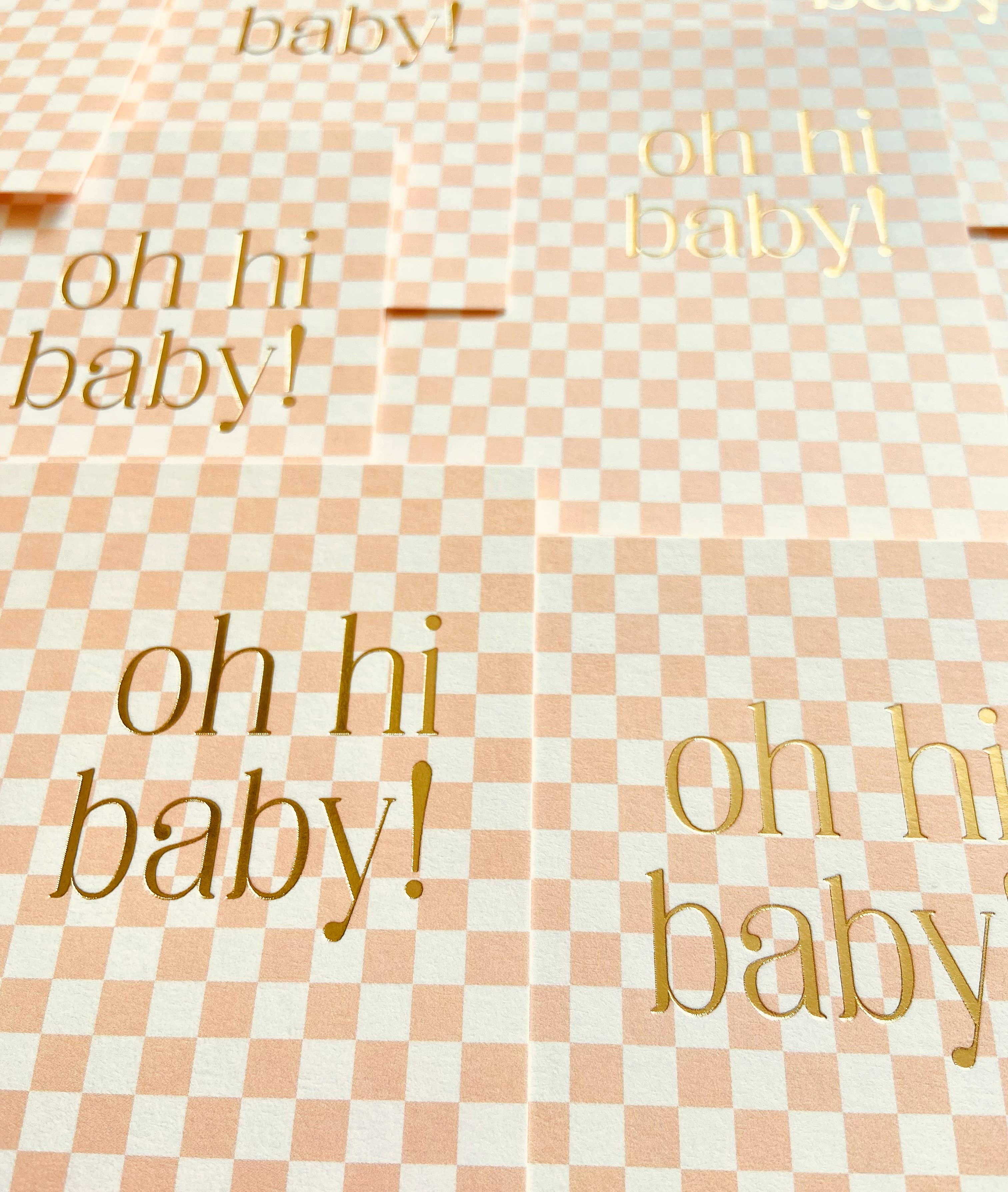Missive - Wholesale Baby Card - Mini Check Oh Hi Baby Foil Greeting Card2