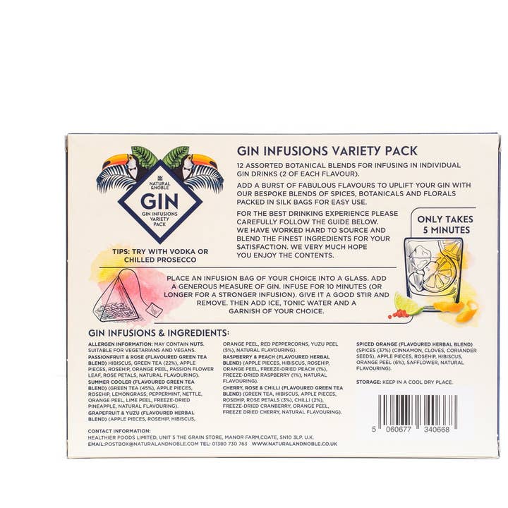Natural & Noble – wholesale Gift bag set/pack – Gin Infusions Variety Gift Pack by Natural & Noble2