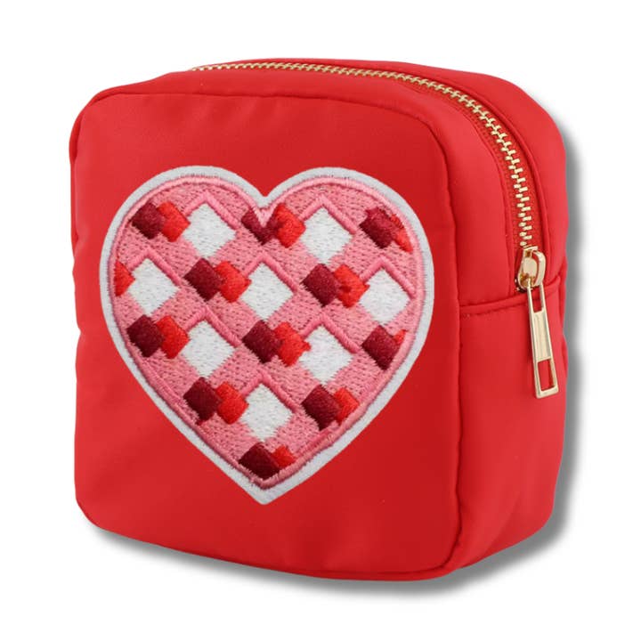 SAC EN NYLON À CŒUR À CARREAUX pour la vente par Maddyloo