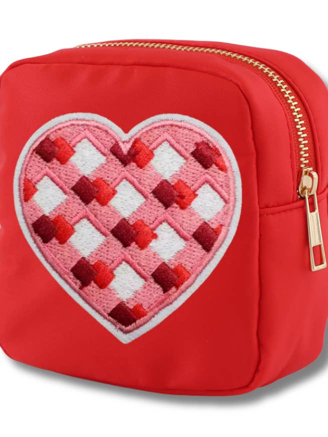 SACO DE NÁILON COM CORAÇÃO AXADREZADO por atacado de Maddyloo