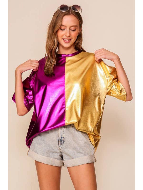 Vanilla Monkey - Wholesale Tunic - Women's - Game Day Metallic Oversized Multi Color Top4